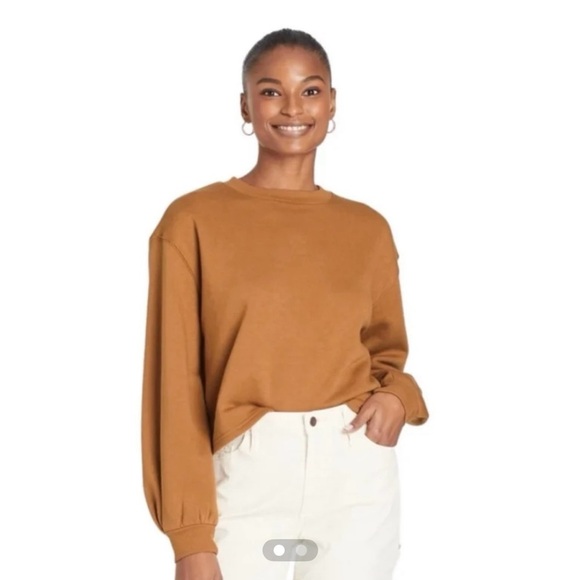 Universal Thread Sweaters - Universal Thread Goods Co. Women's Brown Fleece Pullover Cropped Sweater XXL